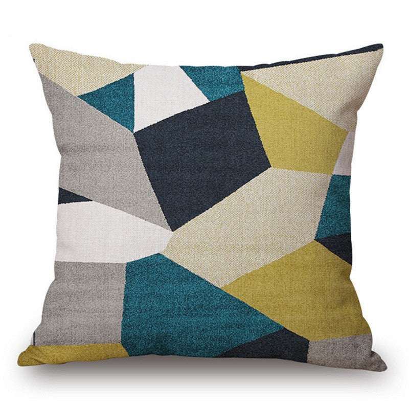 Modern Abstract Geometric Pillowcase with Diamond Pattern