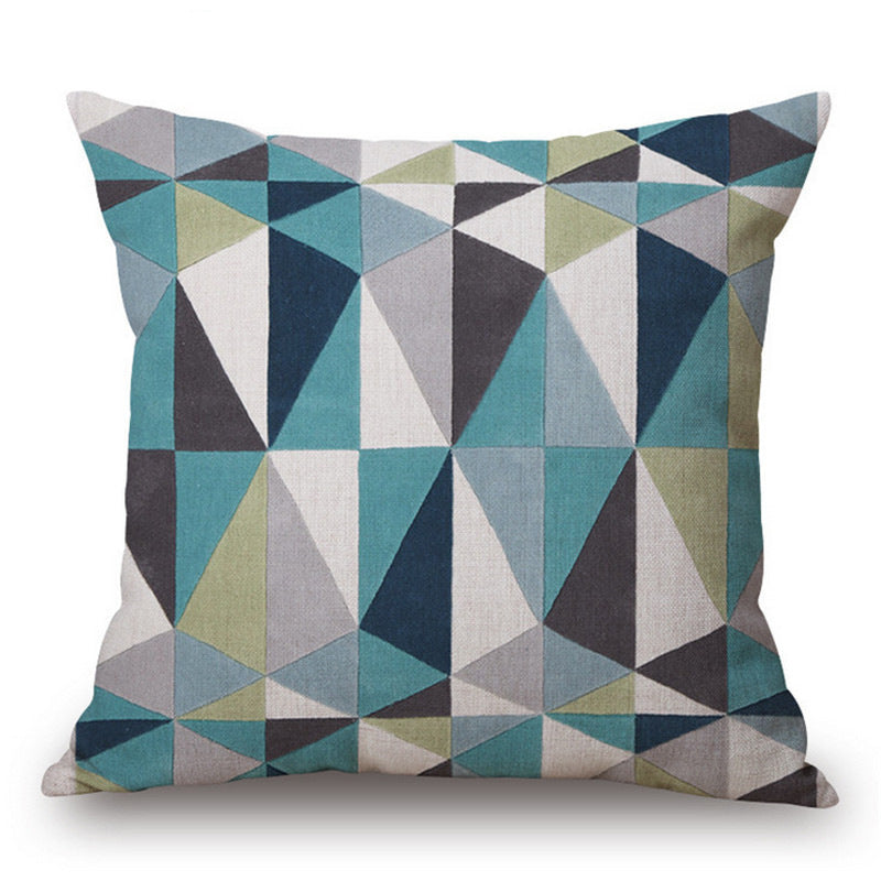 Modern Abstract Geometric Pillowcase with Diamond Pattern