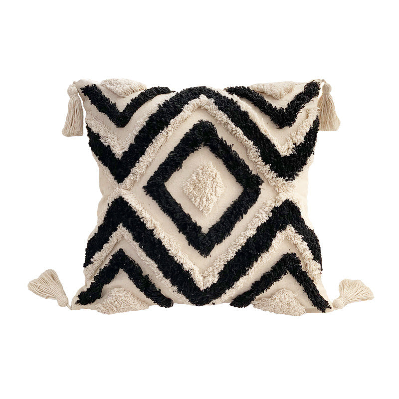 Bohemian Line Tufted Pillow Cover