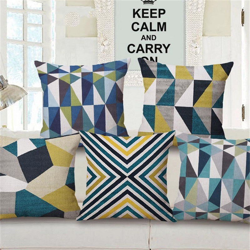 Modern Abstract Geometric Pillowcase with Diamond Pattern